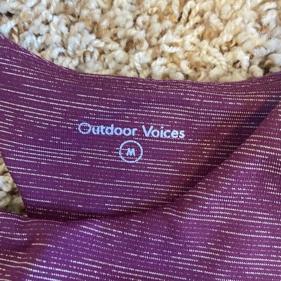 Outdoor Voices TechSweat Plum Space Dye Crop Top - Picture 5 of 7